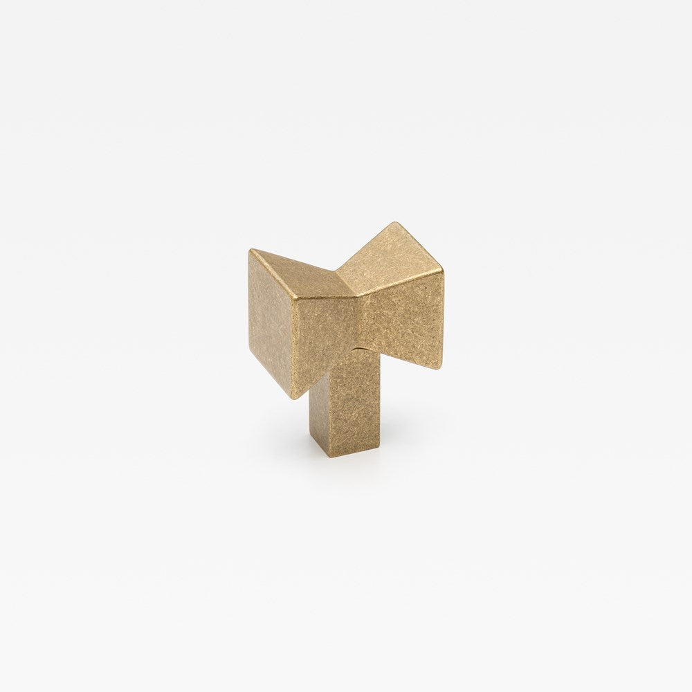 Forma Knob Tumbled Brass — view 1