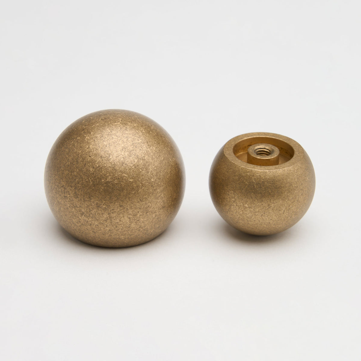 Sphere Knob Tumbled Brass — view 4
