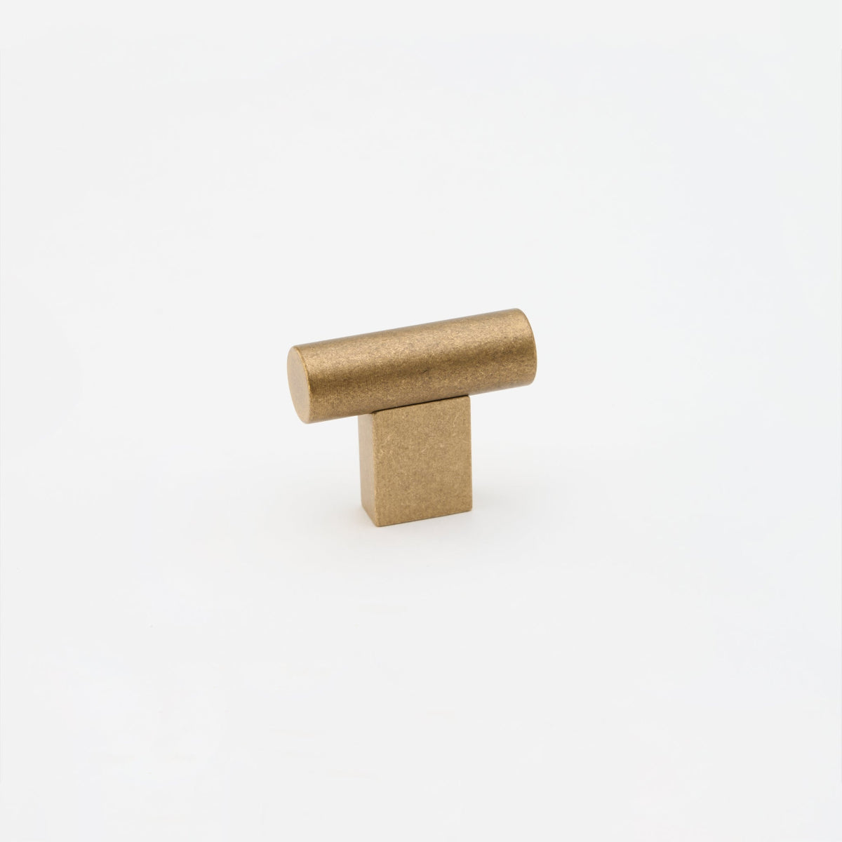 T Pull Tumbled Brass — view 1