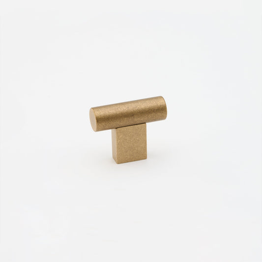 T Pull Tumbled Brass — view 1