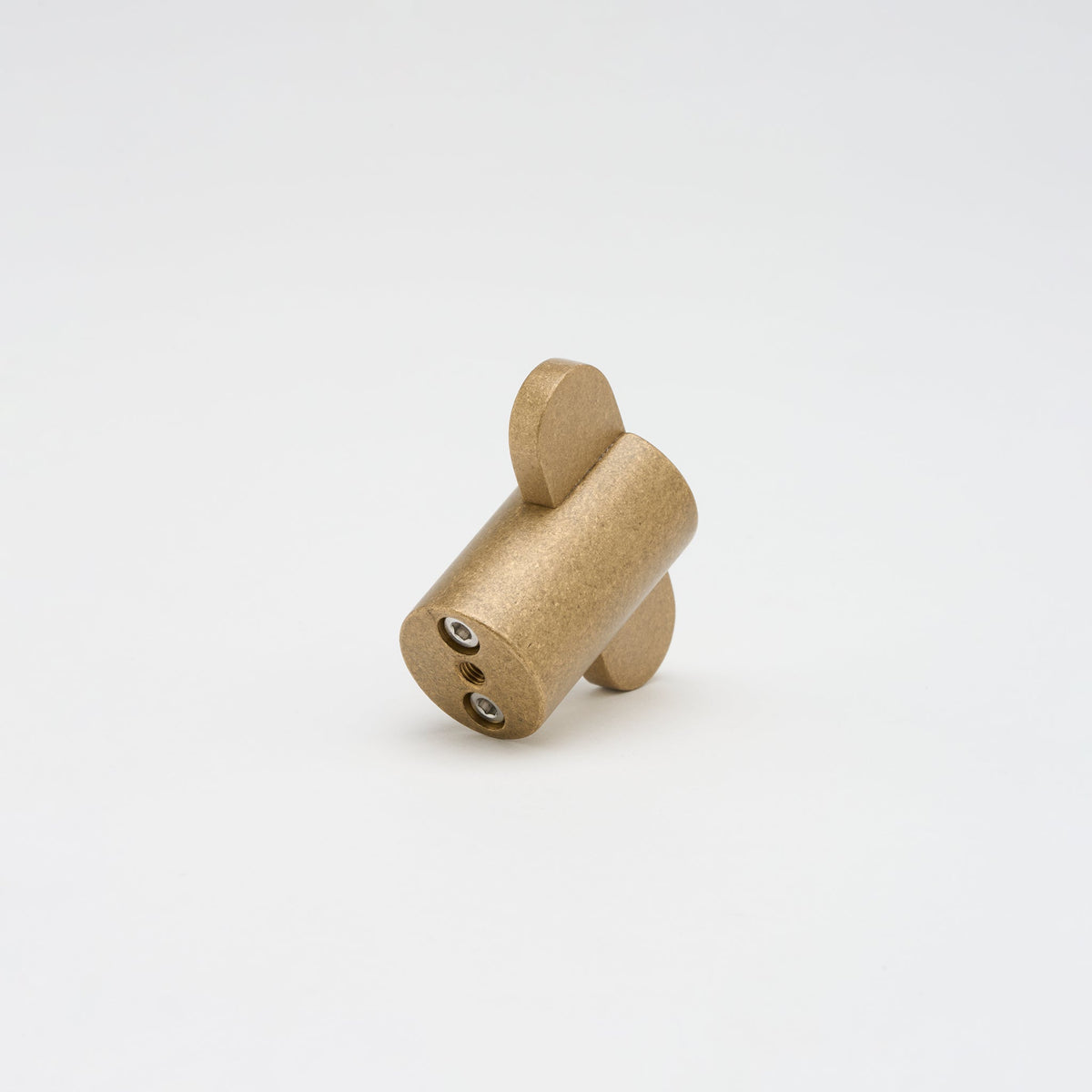Intersect Knob Tumbled Brass — view 7